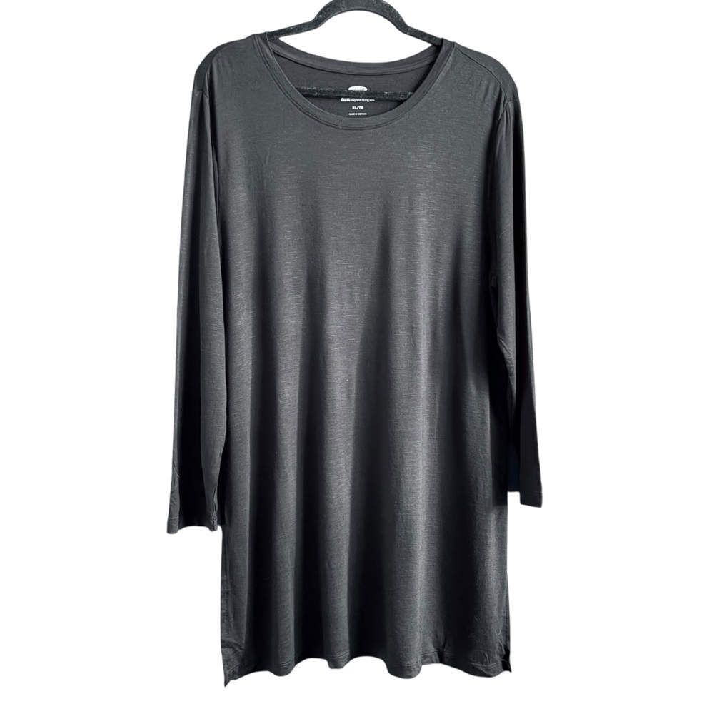 Old Navy Black Asymmetrical Tunic with Long Sleeves - Picture 2 of 6